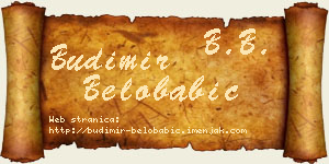 Budimir Belobabić vizit kartica